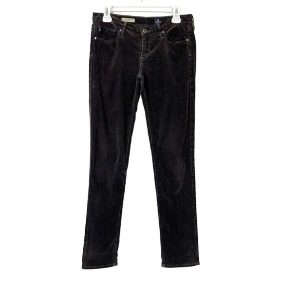 AG Stevie Corduroy Jeans Womens Size 27 Slim Straight Gray Brown Anthropologie - Picture 1 of 9